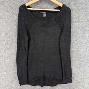 DKNY Sweater Pullover Women S Small Black Knit Long Sleeve Round Neck Cotton